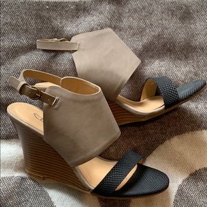 CL by Laundry wedges. EXC COND. worn once!